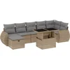 Image de vidaXL - 8-delige - Loungeset - met - kussens - poly - rattan - beige