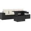 Image de vidaXL - 6-delige - Loungeset - met - kussens - poly - rattan - zwart
