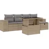 Image de vidaXL - 6-delige - Loungeset - met - kussens - poly - rattan - beige