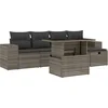 Image de vidaXL - 6-delige - Loungeset - met - kussens - poly - rattan - grijs