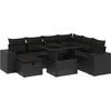 Image de vidaXL - 8-delige - Loungeset - met - kussens - poly - rattan - zwart