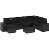 Image de vidaXL - 9-delige - Loungeset - met - kussens - poly - rattan - zwart
