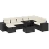 Image de vidaXL - 9-delige - Loungeset - met - kussens - poly - rattan - zwart