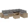 Image de vidaXL - 9-delige - Loungeset - met - kussens - poly - rattan - beige
