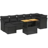 Image de vidaXL - 8-delige - Loungeset - met - kussens - poly - rattan - zwart