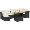 Image de vidaXL - 8-delige - Loungeset - met - kussens - poly - rattan - zwart