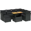 Image de vidaXL - 8-delige - Loungeset - met - kussens - poly - rattan - zwart