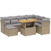 Image de vidaXL - 8-delige - Loungeset - met - kussens - poly - rattan - beige