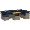 Image de vidaXL - 9-delige - Loungeset - met - kussens - poly - rattan - grijs