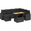 Image de vidaXL - 8-delige - Loungeset - met - kussens - poly - rattan - zwart