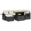 Image de vidaXL - 7-delige - Loungeset - met - kussens - poly - rattan - zwart