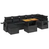 Image de vidaXL - 8-delige - Loungeset - met - kussens - poly - rattan - zwart