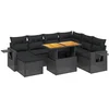 Image de vidaXL - 8-delige - Loungeset - met - kussens - poly - rattan - zwart