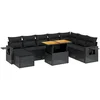 Image de vidaXL - 9-delige - Loungeset - met - kussens - poly - rattan - zwart