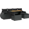 Image de vidaXL - 6-delige - Loungeset - met - kussens - poly - rattan - zwart