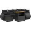 Image de vidaXL - 7-delige - Loungeset - met - kussens - poly - rattan - zwart