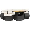 Image de vidaXL - 7-delige - Loungeset - met - kussens - poly - rattan - zwart
