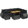 Image de vidaXL - 8-delige - Loungeset - met - kussens - poly - rattan - zwart