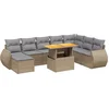 Image de vidaXL - 9-delige - Loungeset - met - kussens - poly - rattan - beige