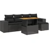 Image de vidaXL - 6-delige - Loungeset - met - kussens - poly - rattan - zwart