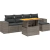 Image de vidaXL - 6-delige - Loungeset - met - kussens - poly - rattan - grijs