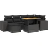 Image de vidaXL - 7-delige - Loungeset - met - kussens - poly - rattan - zwart