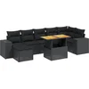 Image de vidaXL - 8-delige - Loungeset - met - kussens - poly - rattan - zwart