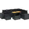 Image de vidaXL - 8-delige - Loungeset - met - kussens - poly - rattan - zwart