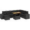 Image de vidaXL - 9-delige - Loungeset - met - kussens - poly - rattan - zwart