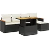 Image de vidaXL - 6-delige - Loungeset - met - kussens - poly - rattan - zwart