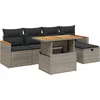 Image de vidaXL - 6-delige - Loungeset - met - kussens - poly - rattan - grijs