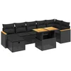 Image de vidaXL - 8-delige - Loungeset - met - kussens - poly - rattan - zwart