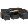 Image de vidaXL - 8-delige - Loungeset - met - kussens - poly - rattan - zwart