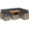 Image de vidaXL - 8-delige - Loungeset - met - kussens - poly - rattan - grijs