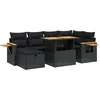 Image de vidaXL - 7-delige - Loungeset - met - kussens - poly - rattan - zwart