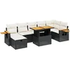 Image de vidaXL - 8-delige - Loungeset - met - kussens - poly - rattan - zwart