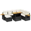 Image de vidaXL - 8-delige - Loungeset - met - kussens - poly - rattan - zwart