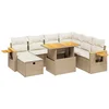 Image de vidaXL - 8-delige - Loungeset - met - kussens - poly - rattan - beige