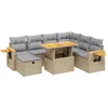 Image de vidaXL - 8-delige - Loungeset - met - kussens - poly - rattan - beige