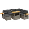 Image de vidaXL - 8-delige - Loungeset - met - kussens - poly - rattan - grijs
