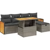 Image de vidaXL - 6-delige - Loungeset - met - kussens - poly - rattan - grijs