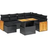 Image de vidaXL - 8-delige - Loungeset - met - kussens - poly - rattan - zwart