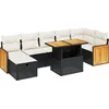 Image de vidaXL - 8-delige - Loungeset - met - kussens - poly - rattan - zwart