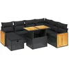 Image de vidaXL - 8-delige - Loungeset - met - kussens - poly - rattan - zwart