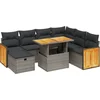 Image de vidaXL - 8-delige - Loungeset - met - kussens - poly - rattan - grijs