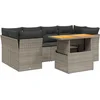Image de vidaXL - 7-delige - Loungeset - met - kussens - poly - rattan - grijs