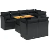 Image de vidaXL - 8-delige - Loungeset - met - kussens - poly - rattan - zwart