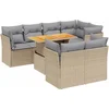 Image de vidaXL - 8-delige - Loungeset - met - kussens - poly - rattan - beige