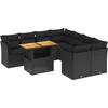 Image de vidaXL - 9-delige - Loungeset - met - kussens - poly - rattan - zwart