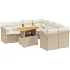 Image de vidaXL - 9-delige - Loungeset - met - kussens - poly - rattan - beige
